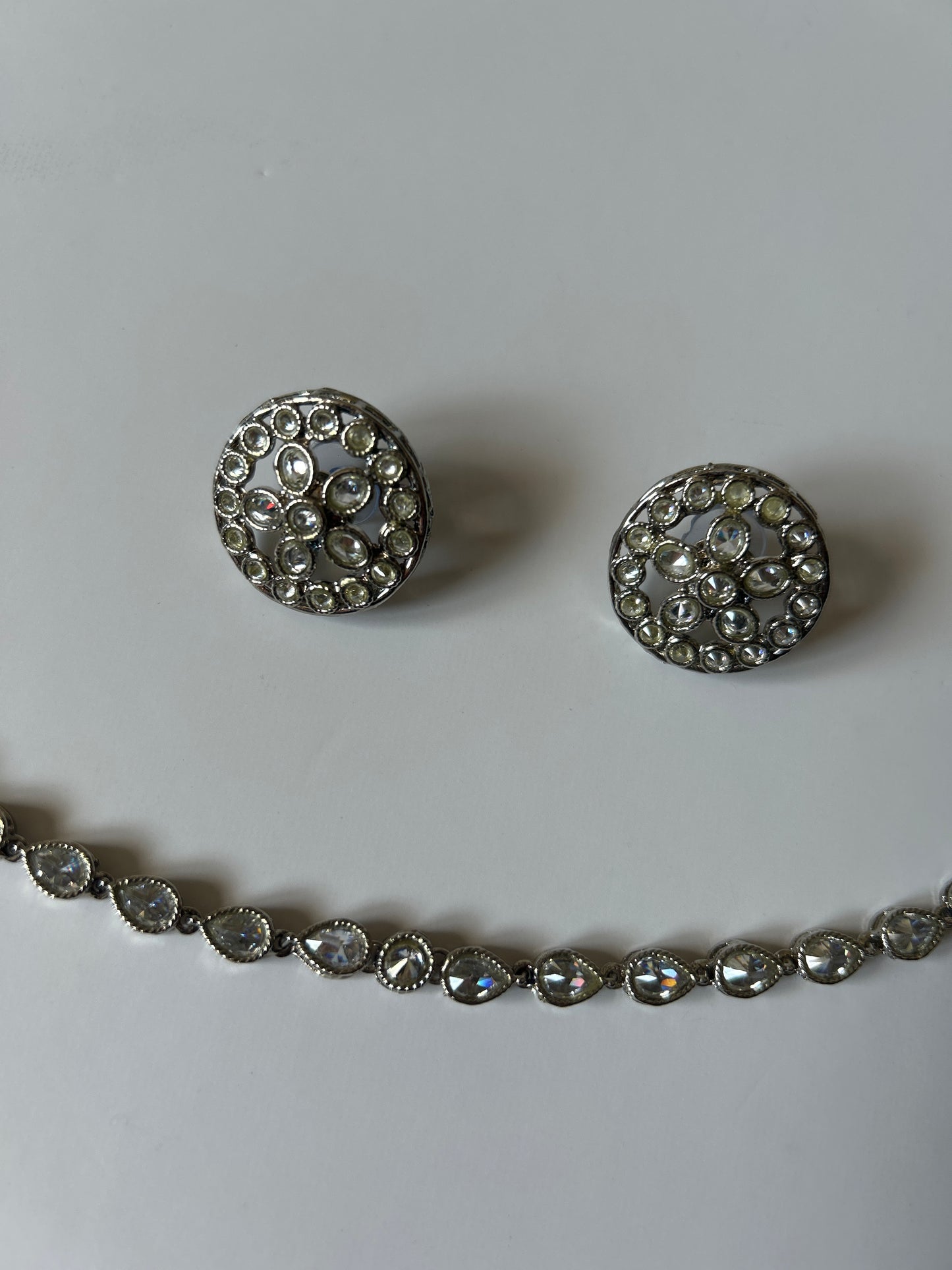 Elegant Silver Necklace Earring Set