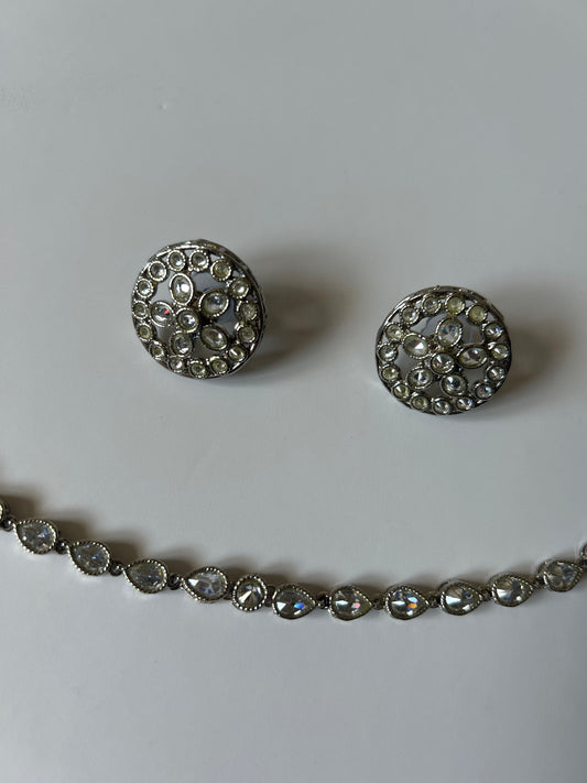 Elegant Silver Necklace Earring Set