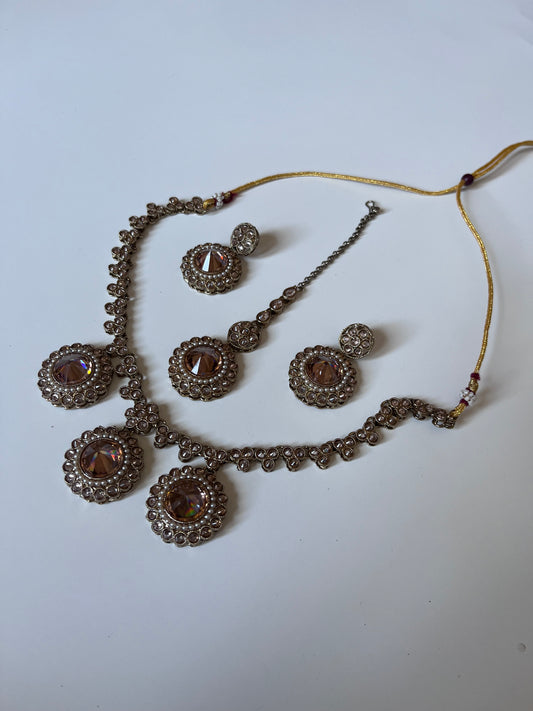 Round Drop Amber Necklace