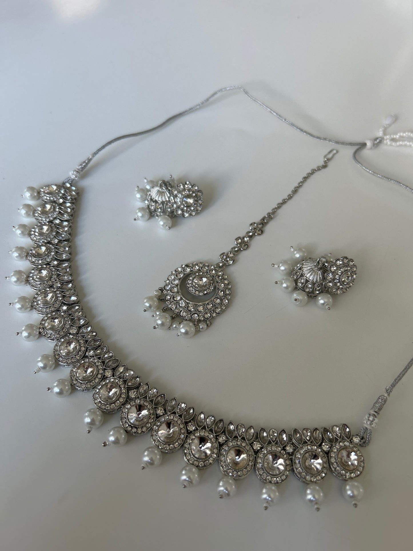 Silver Pearl Drop Set