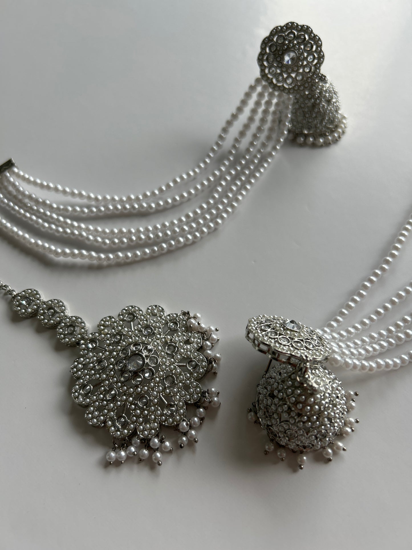 Royalty Silver Jumke with Saharas Earrings Tikka Set
