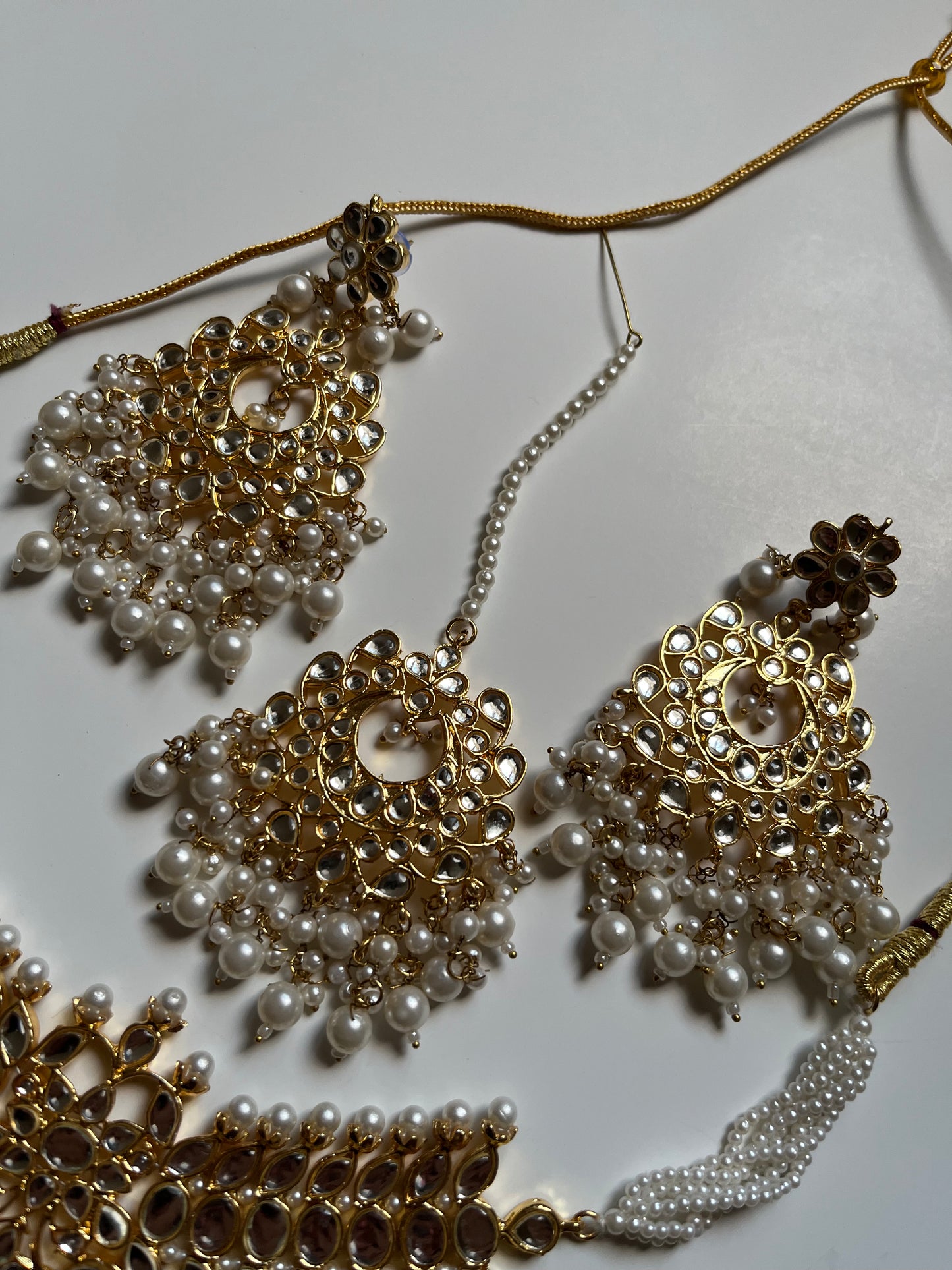 Faux Kundan Pearl Drop Set