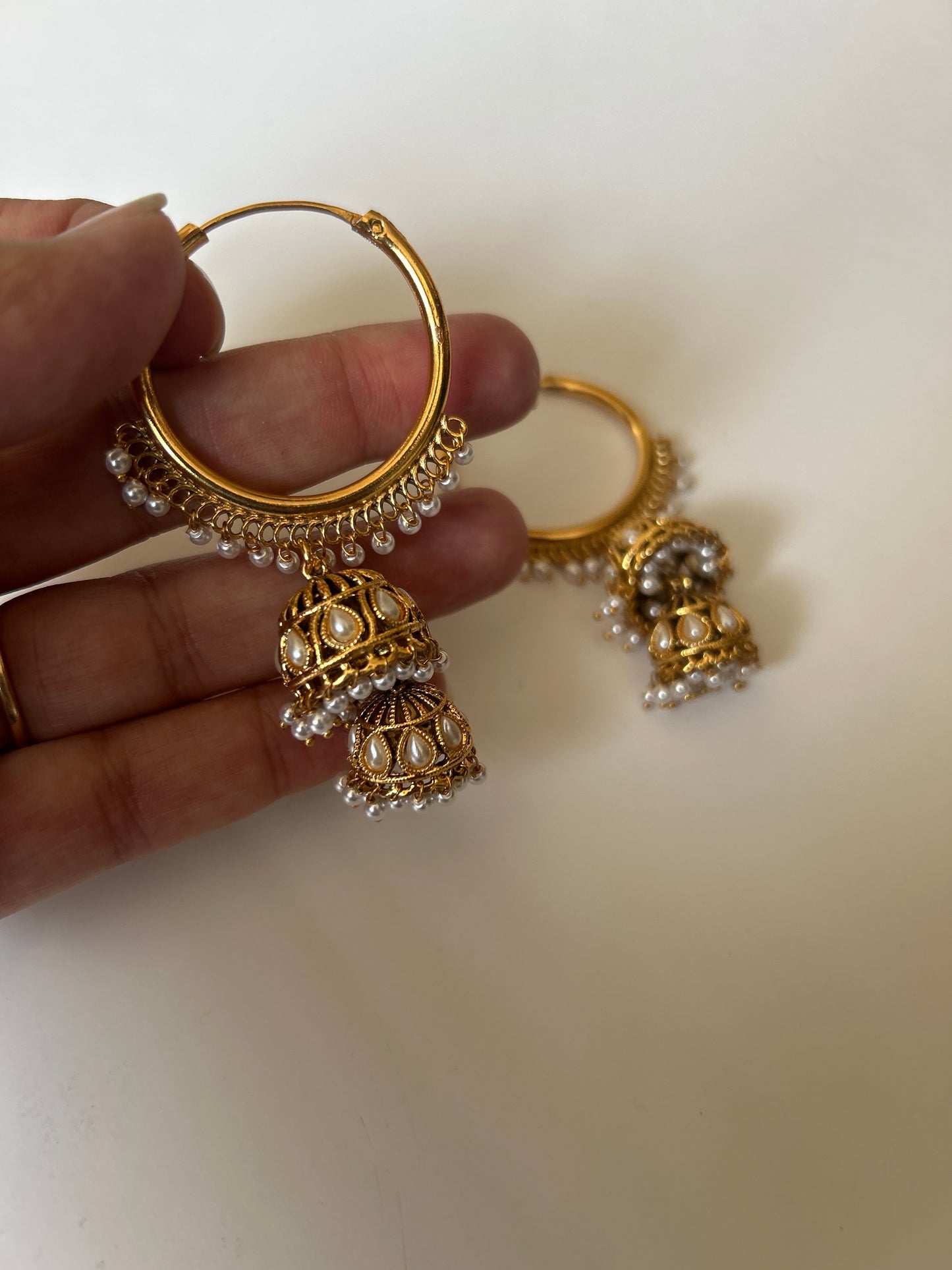 Pearl Faux Gold Earrings