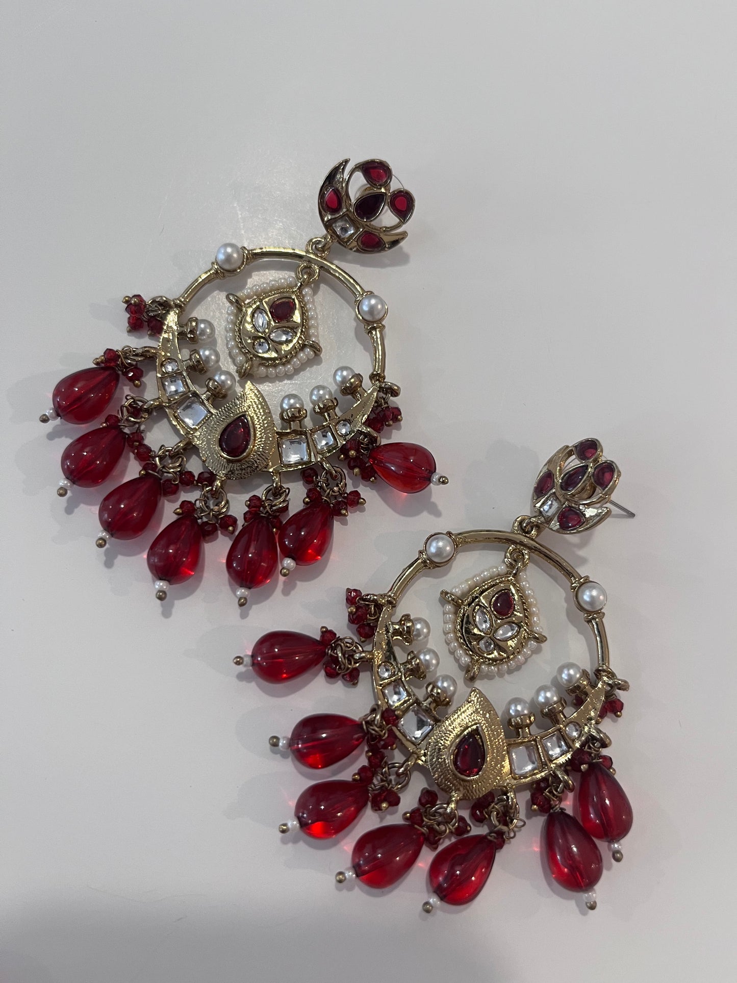 Red Chandelier Earrings