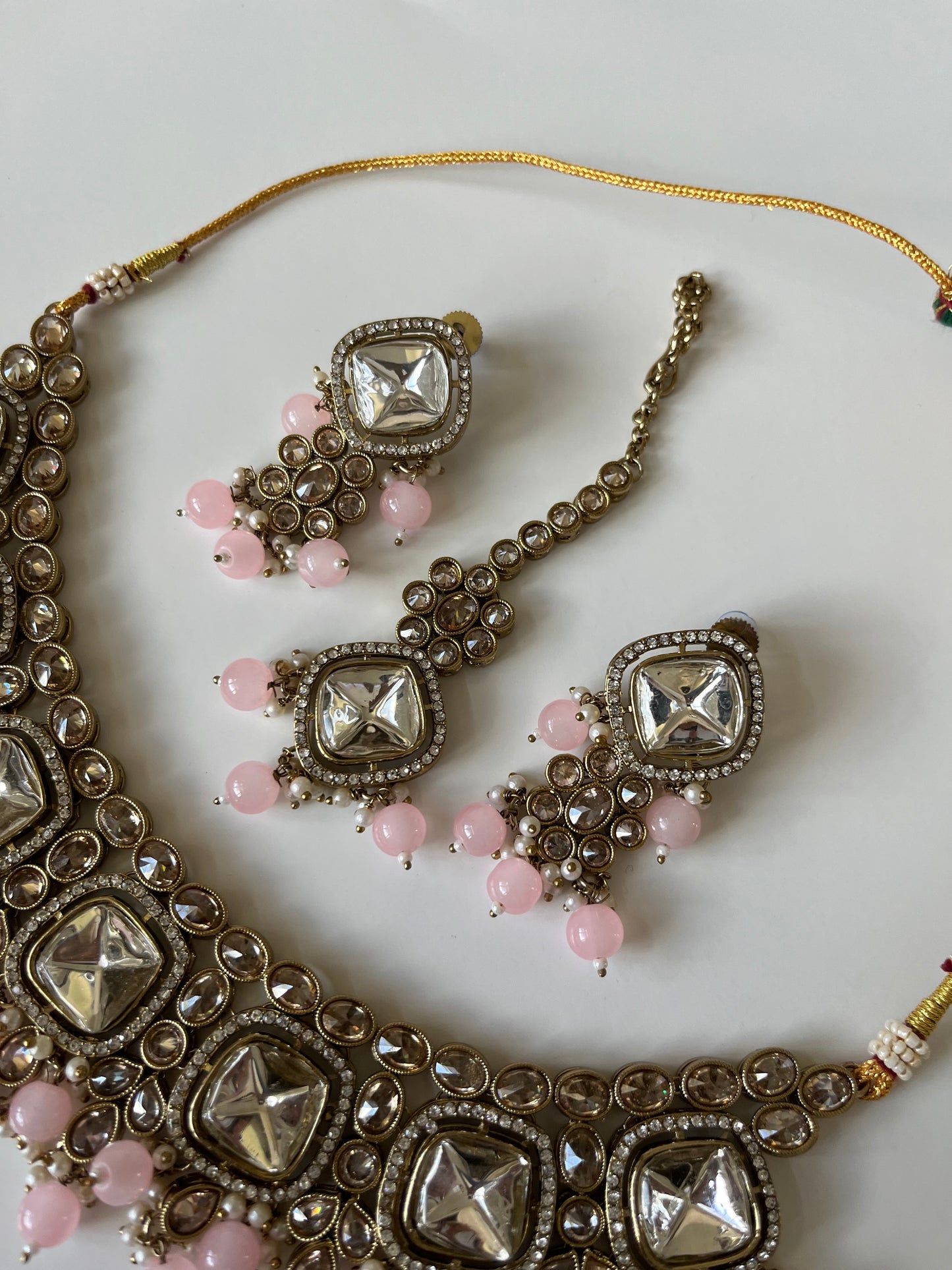 Pink Polki Kundan Set