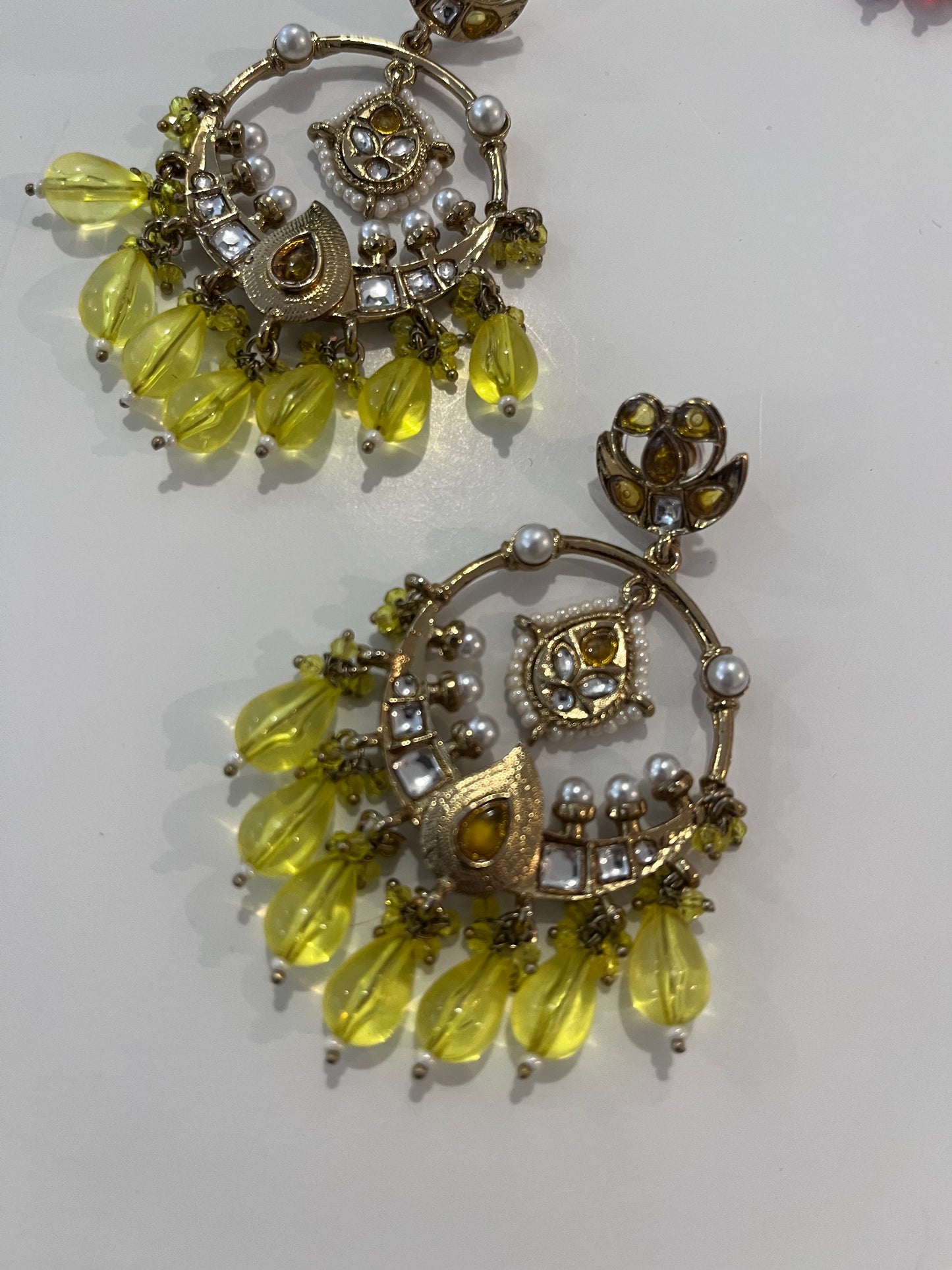 Yellow Chandelier Earrings