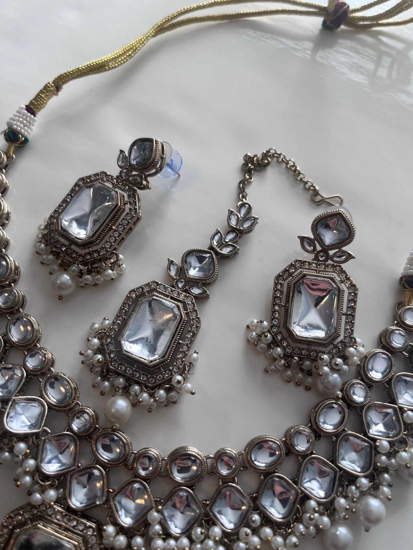 Faux Kundan Rectangle Sets