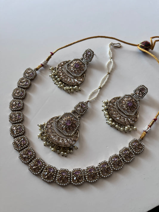 Light Purple Lavender Small Polki Set