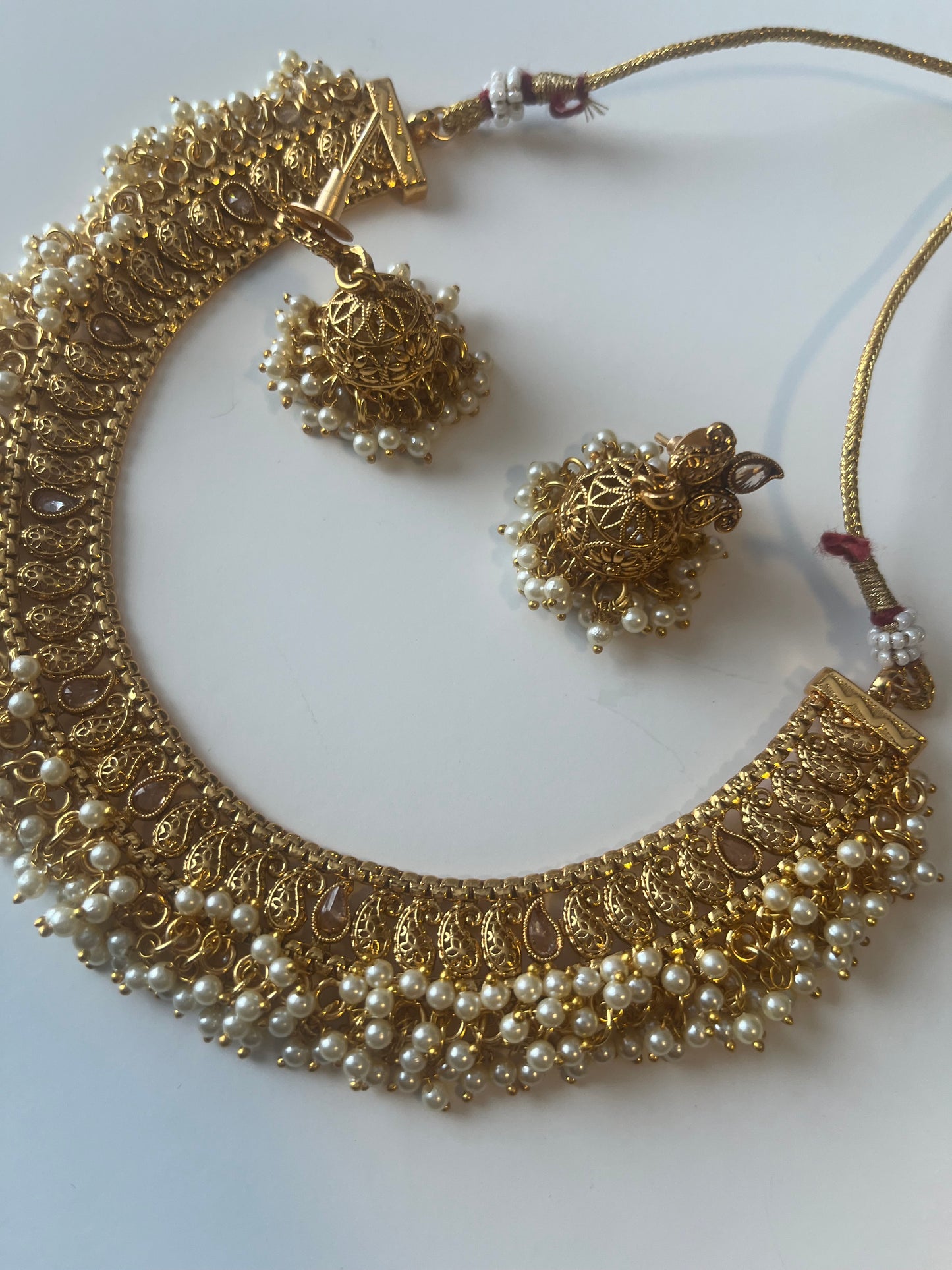 Antique gold teardrop set