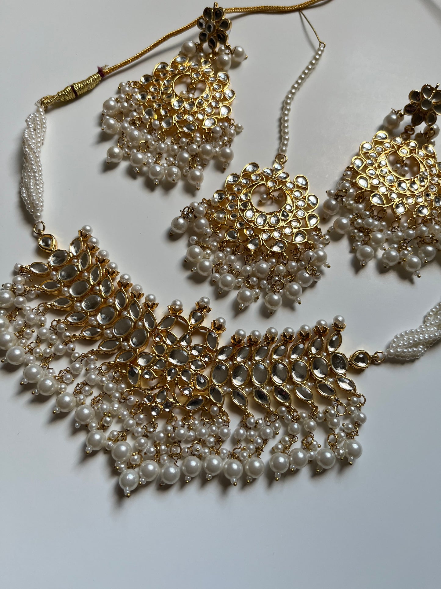 Faux Kundan Pearl Drop Set