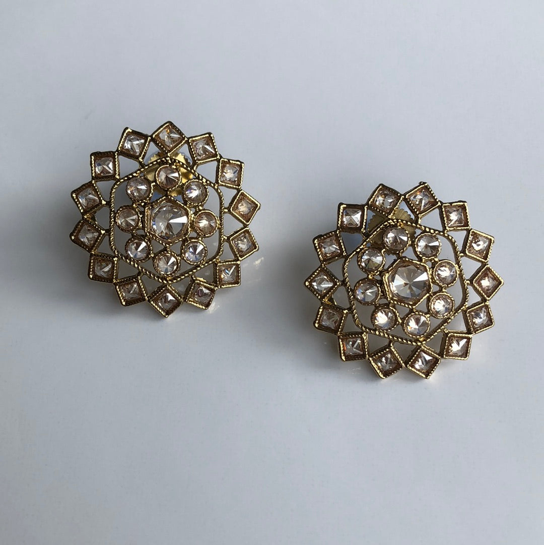 Geometric Gold Studs