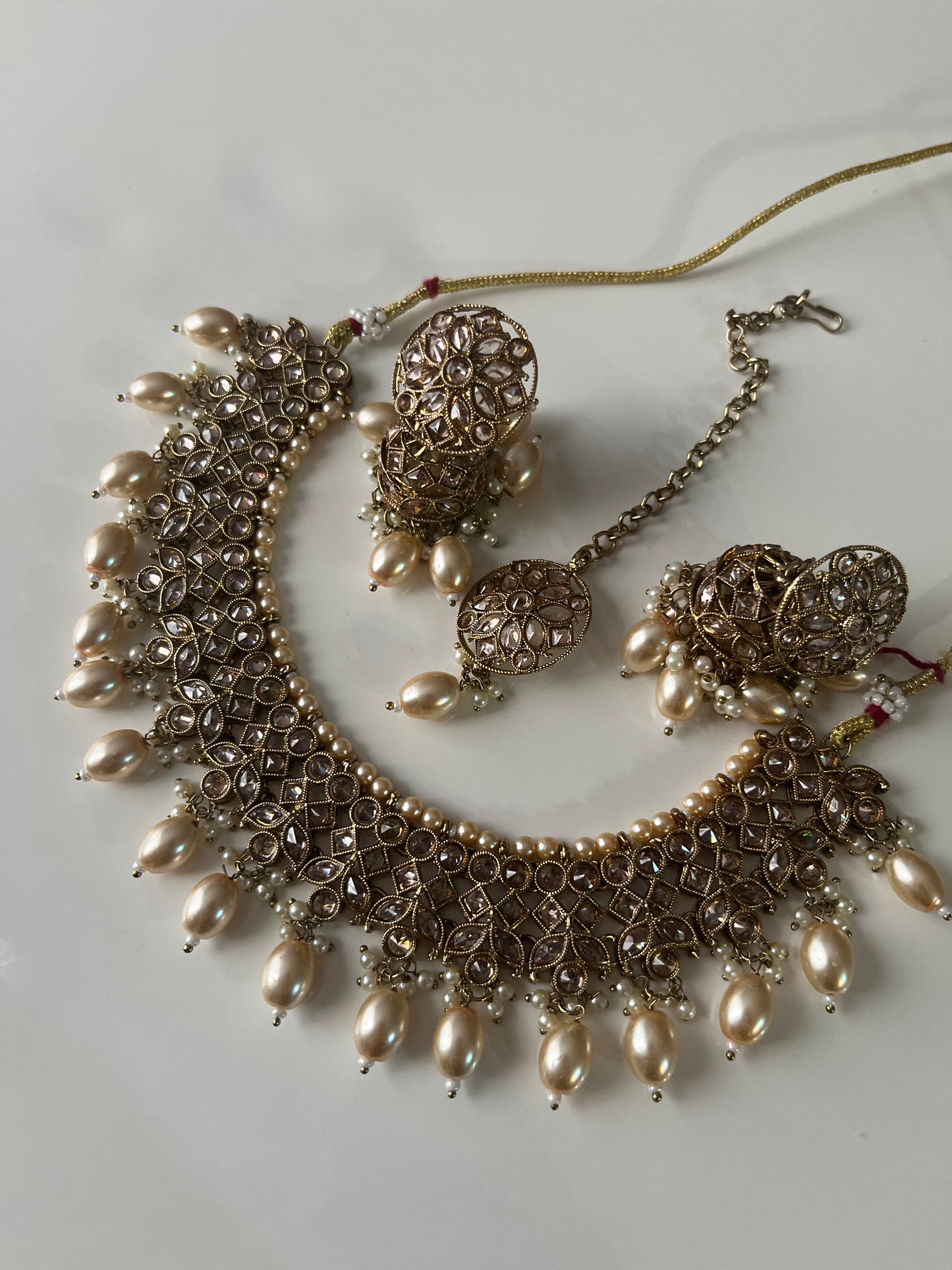 Gold Pearl Half Floral Set