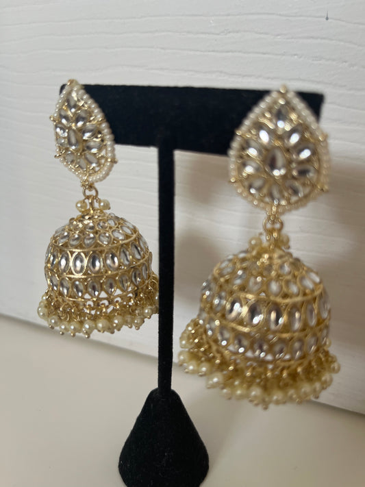 Teardrop Faux Kundan Jumke