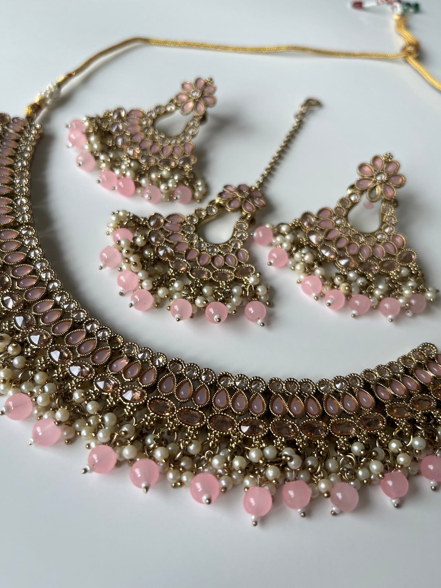 Pink Pearl Polki Set