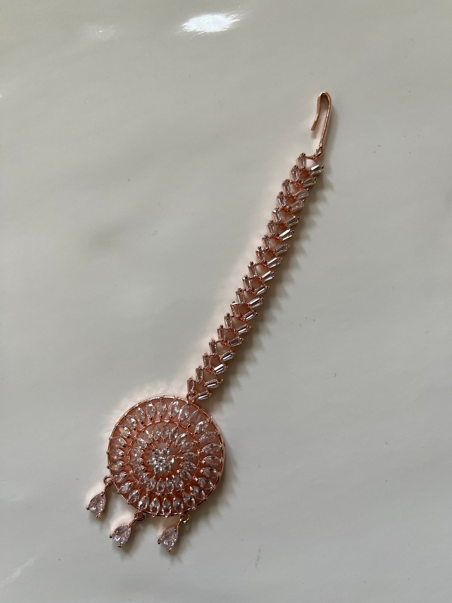 Rose gold American Diamond Tikka