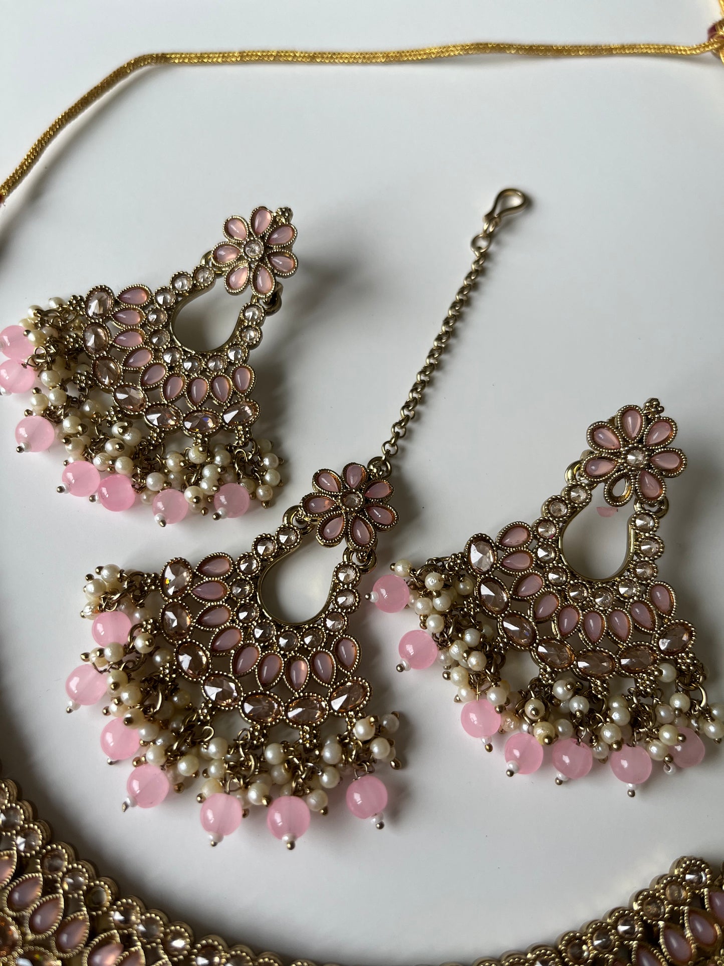 Pink Pearl Polki Set