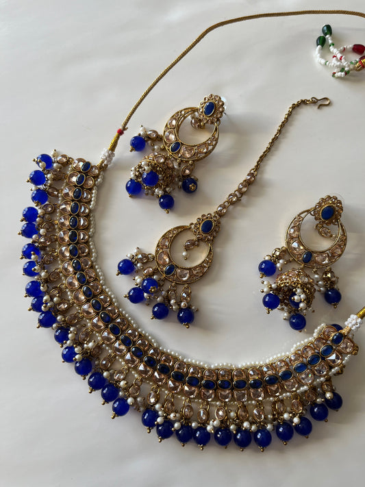 Bright Blue Jumke Necklace Set