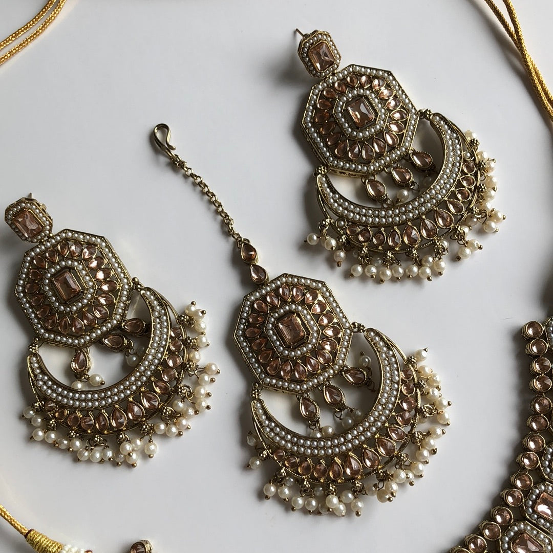 Ballroom Necklace Earring Tikka Set