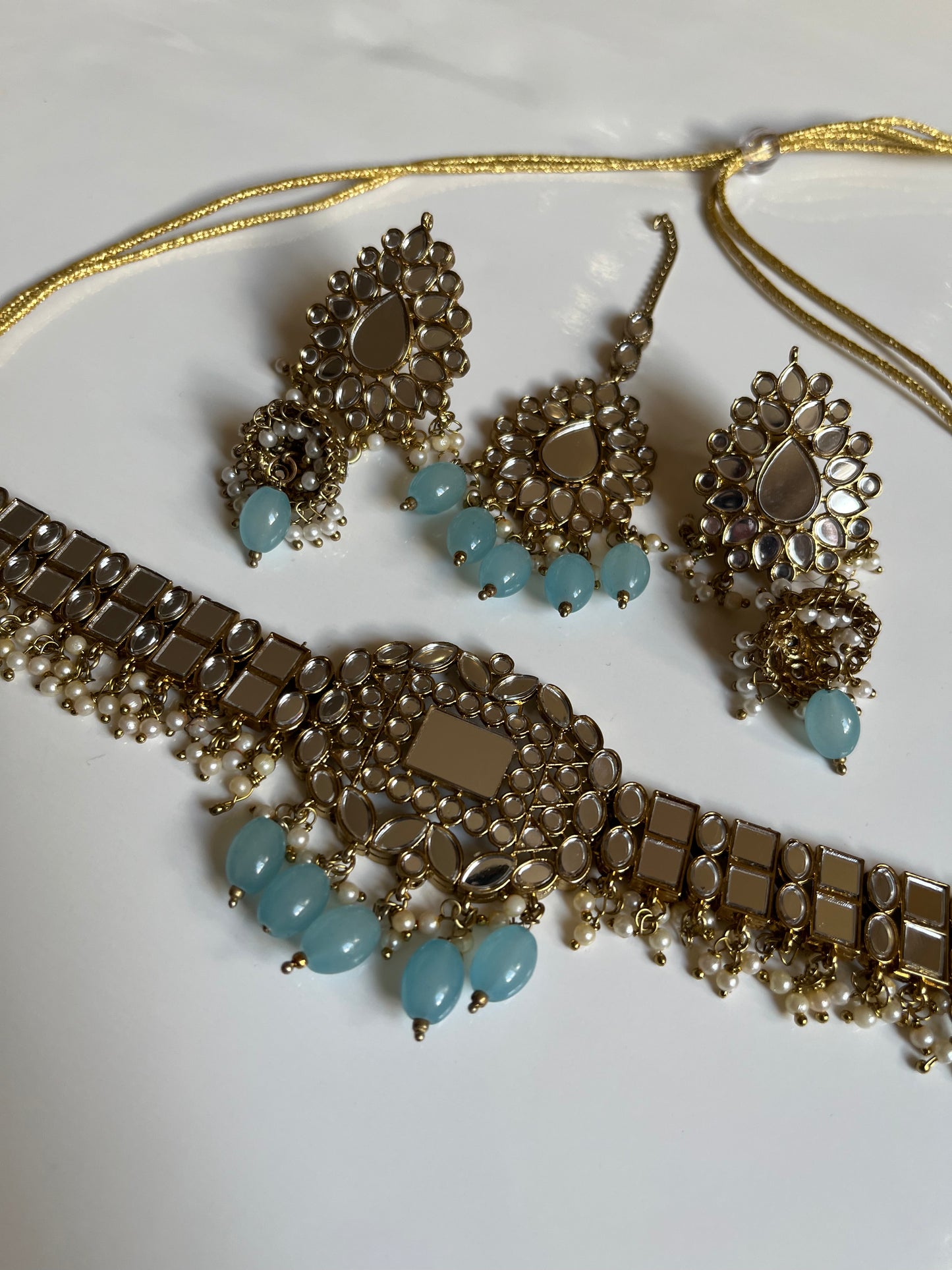 Baby Blue Mirror Choker