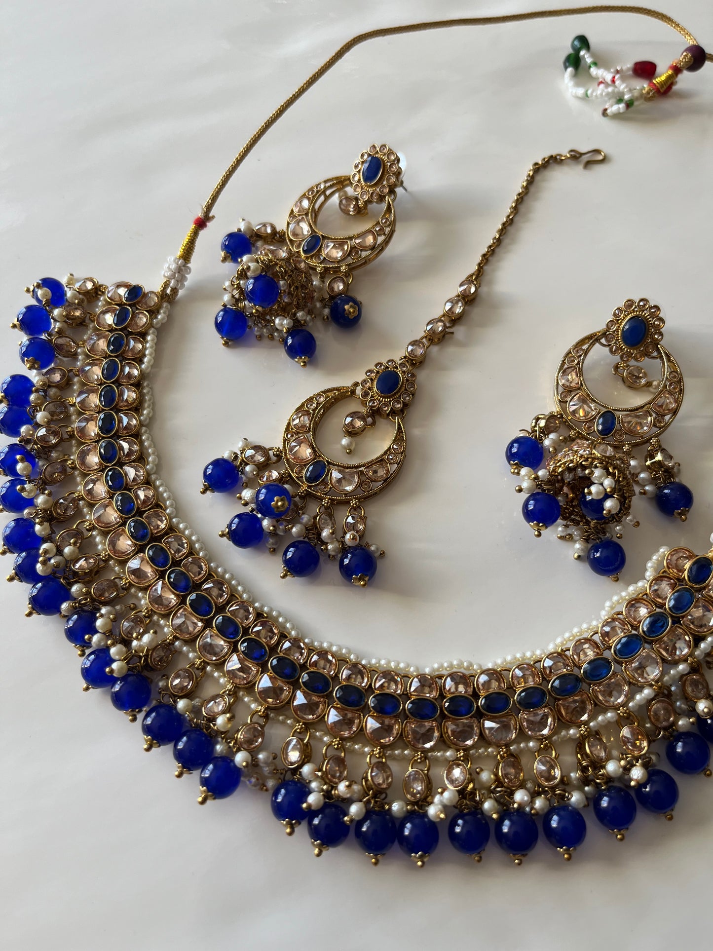 Bright Blue Jumke Necklace Set