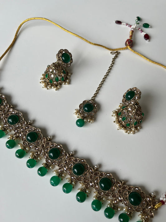 Circle Choker Emerald Green