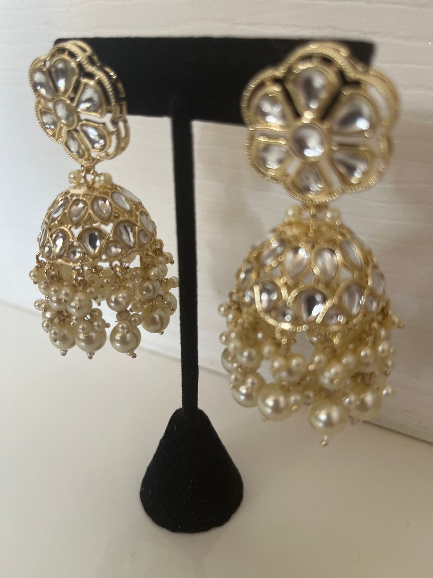 Floral Faux Kundan Jumke