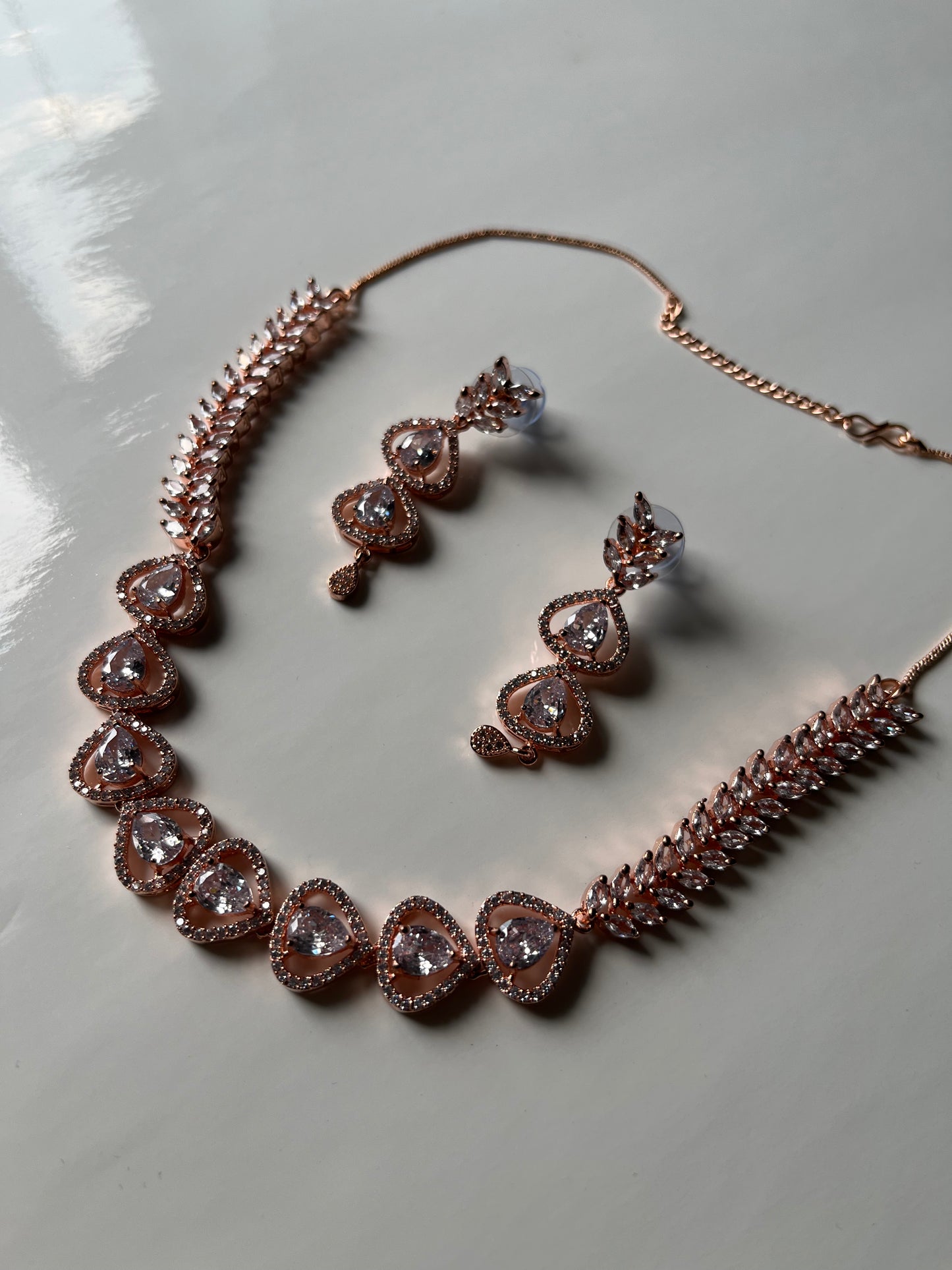 Rose Gold American Diamond Set