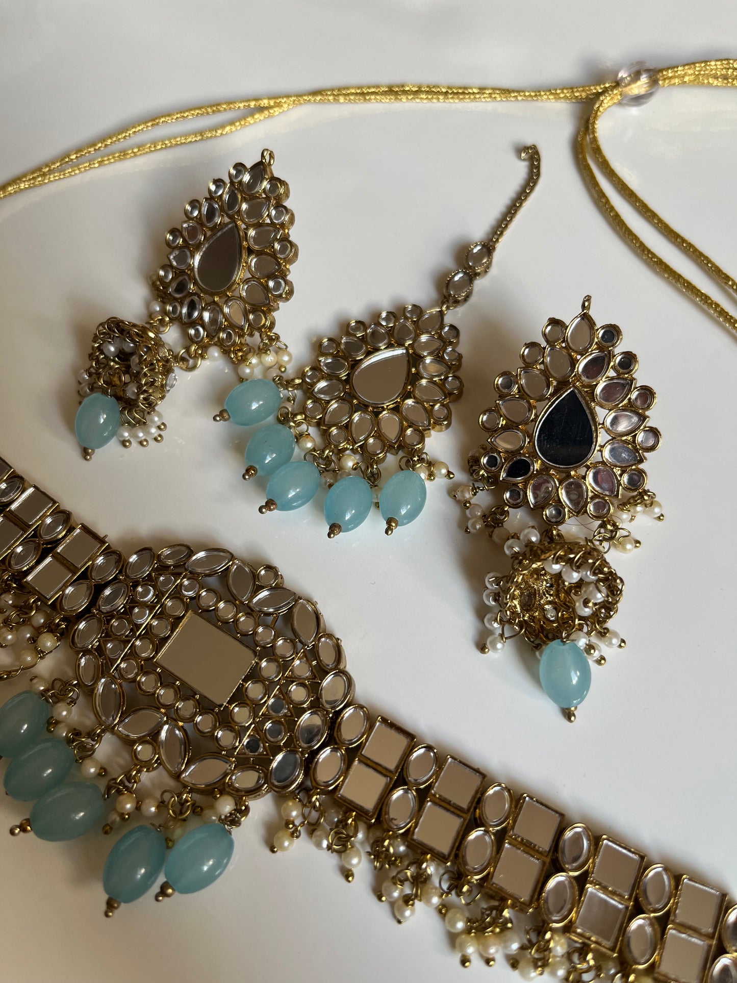 Baby Blue Mirror Choker