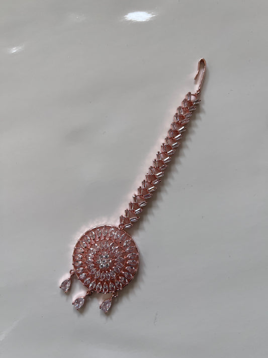 Rose gold American Diamond Tikka