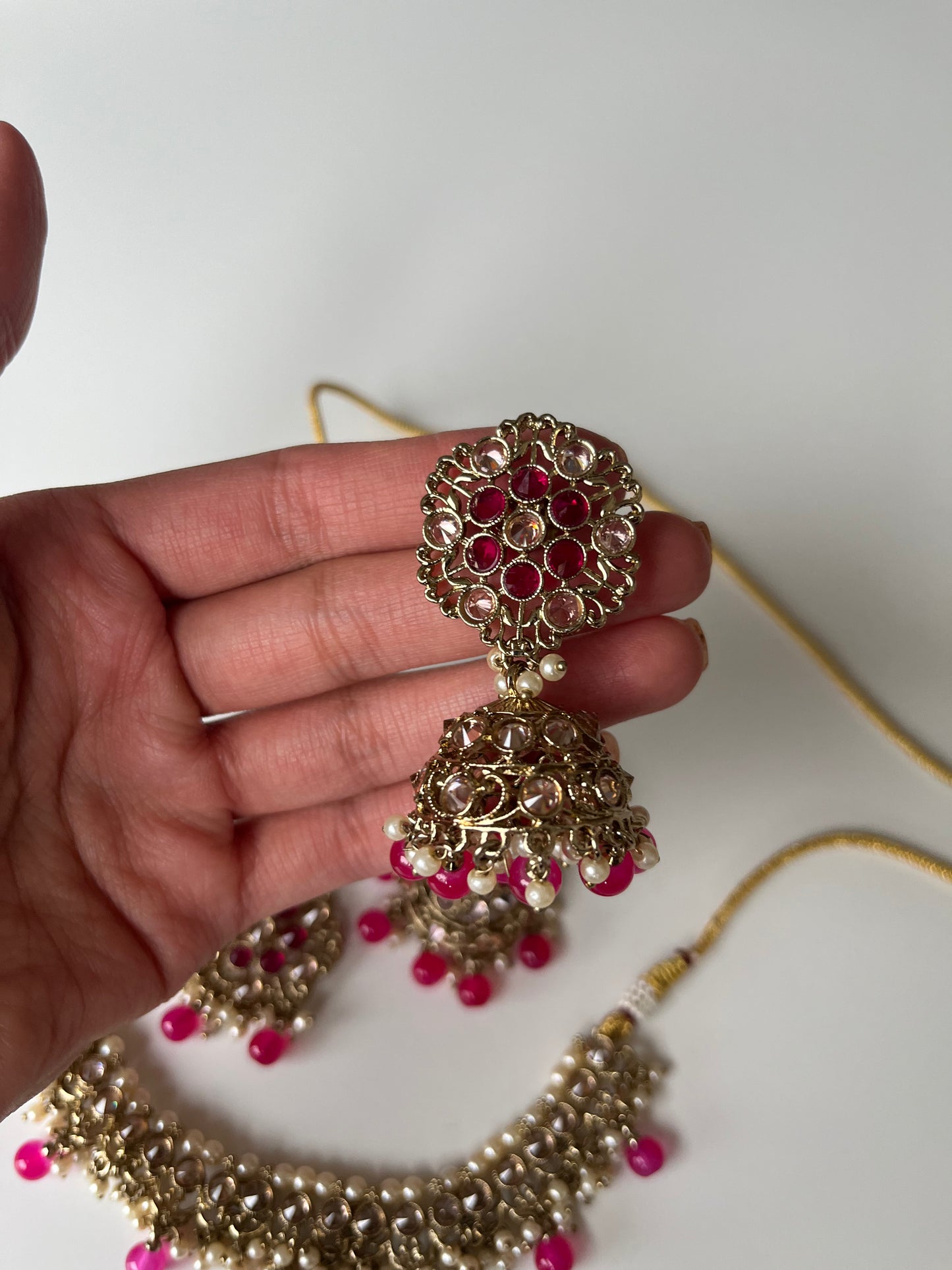 Bridesmaids Hot Pink Necklace Set