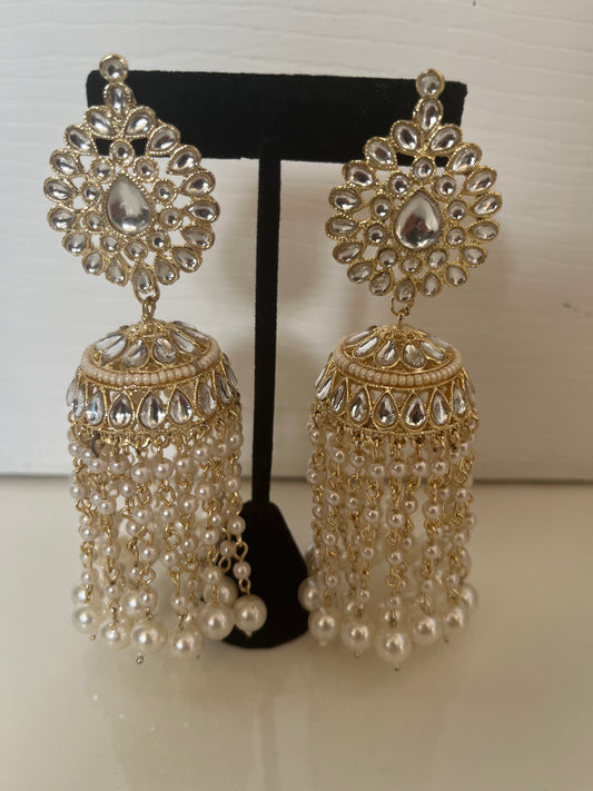 Statement Faux Kundan Jumke