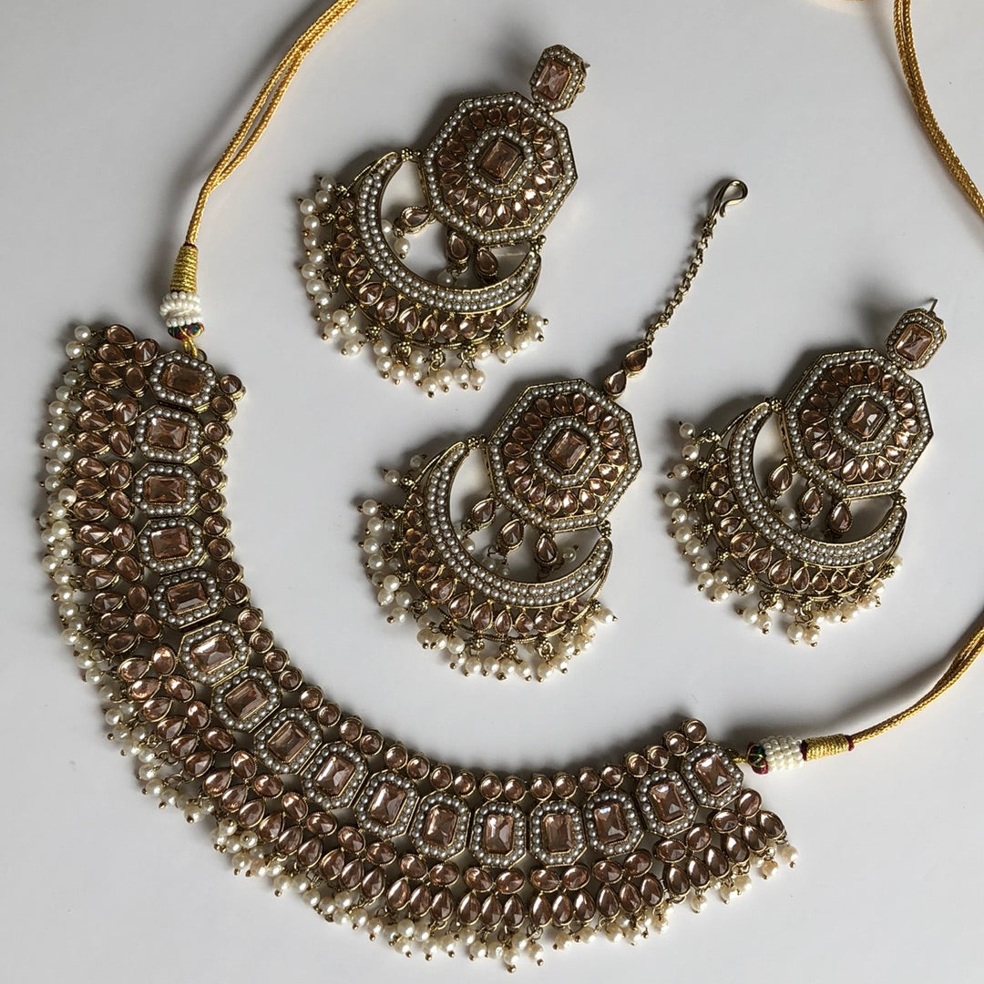 Ballroom Necklace Earring Tikka Set