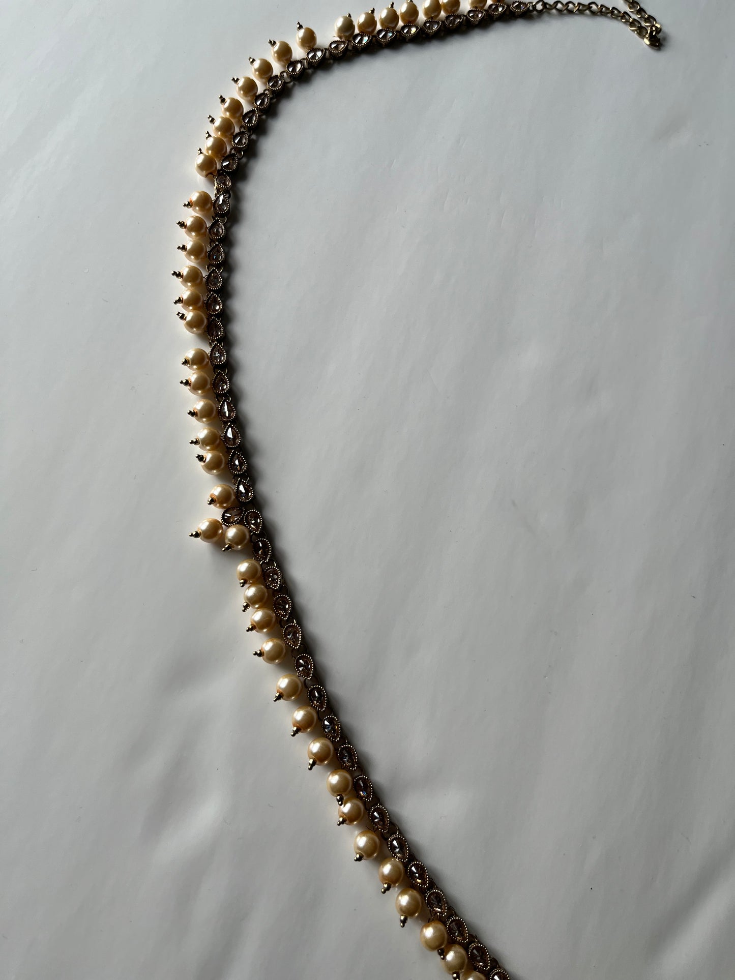 Gold Pearl Teardrop Polki Waistchain