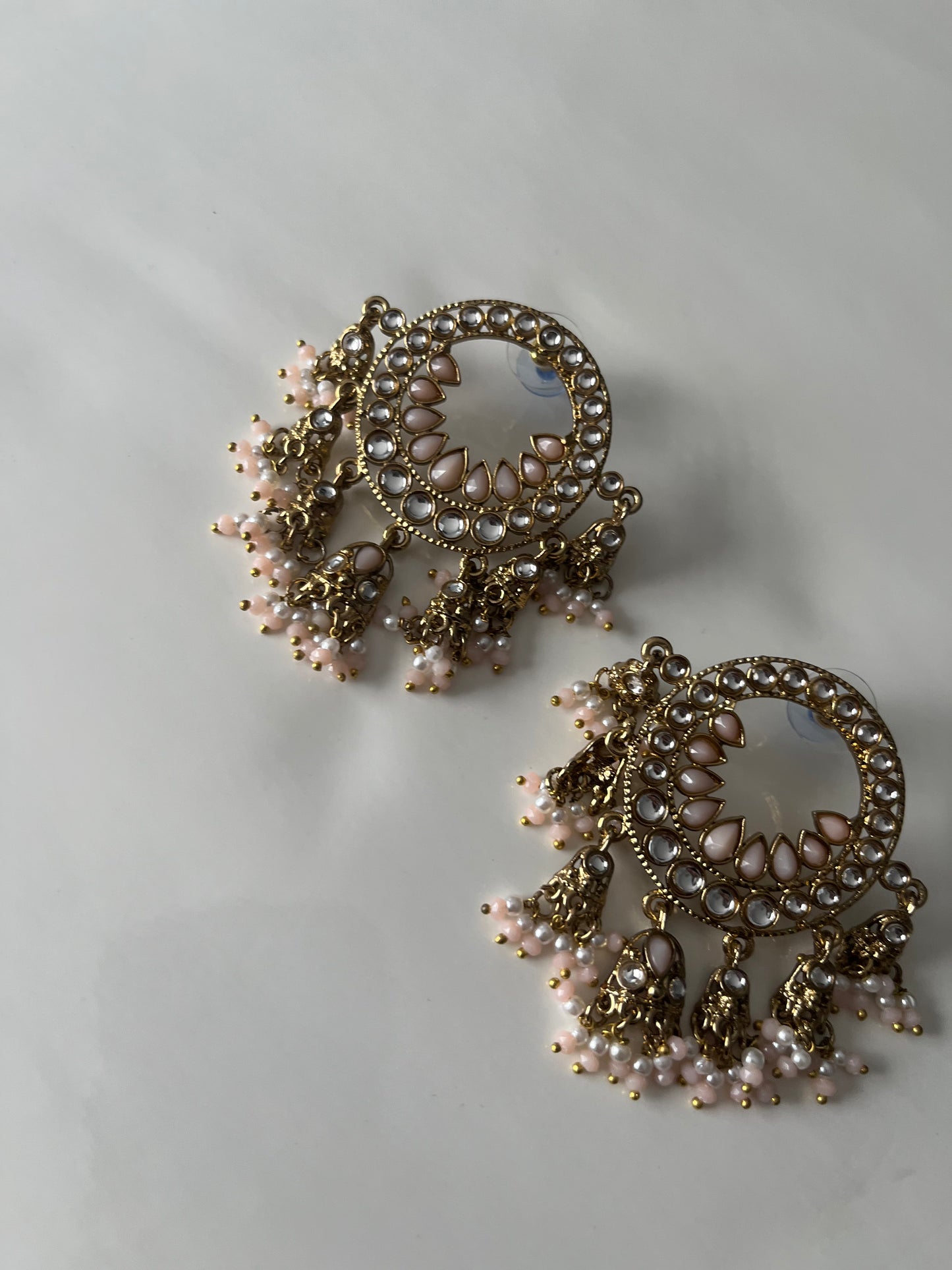 Peach Pink Round Statement Earring