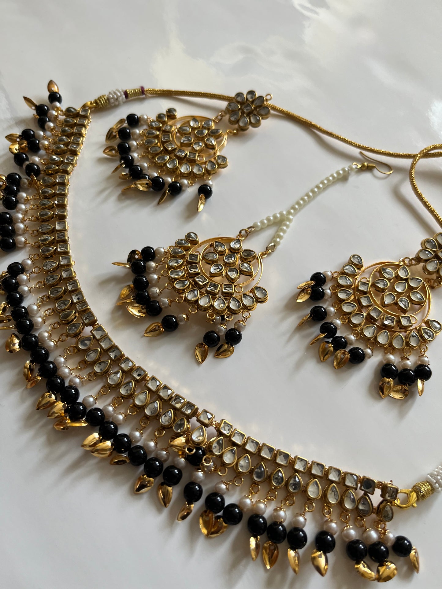 Faux Kundan Black Set