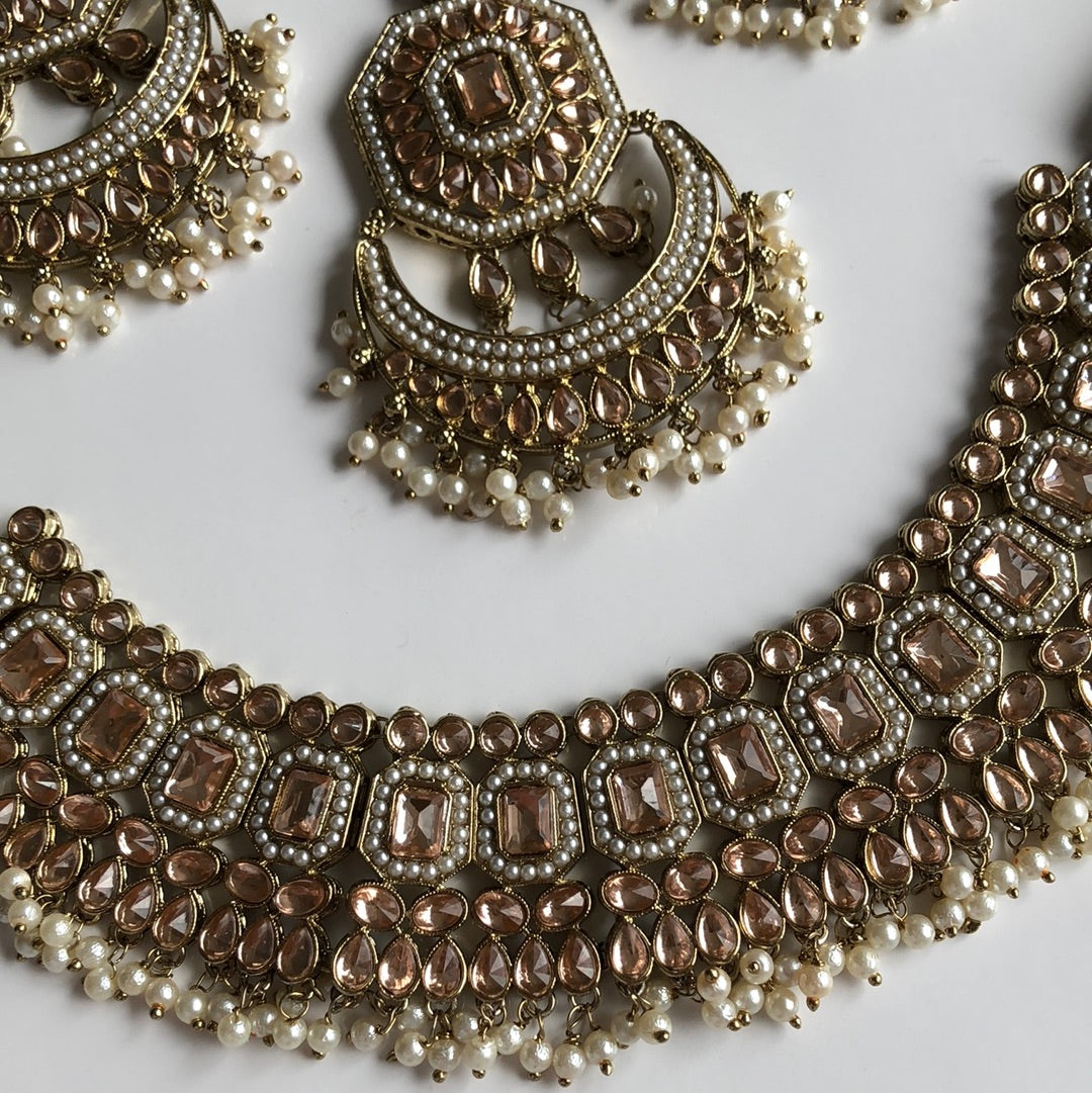 Ballroom Necklace Earring Tikka Set