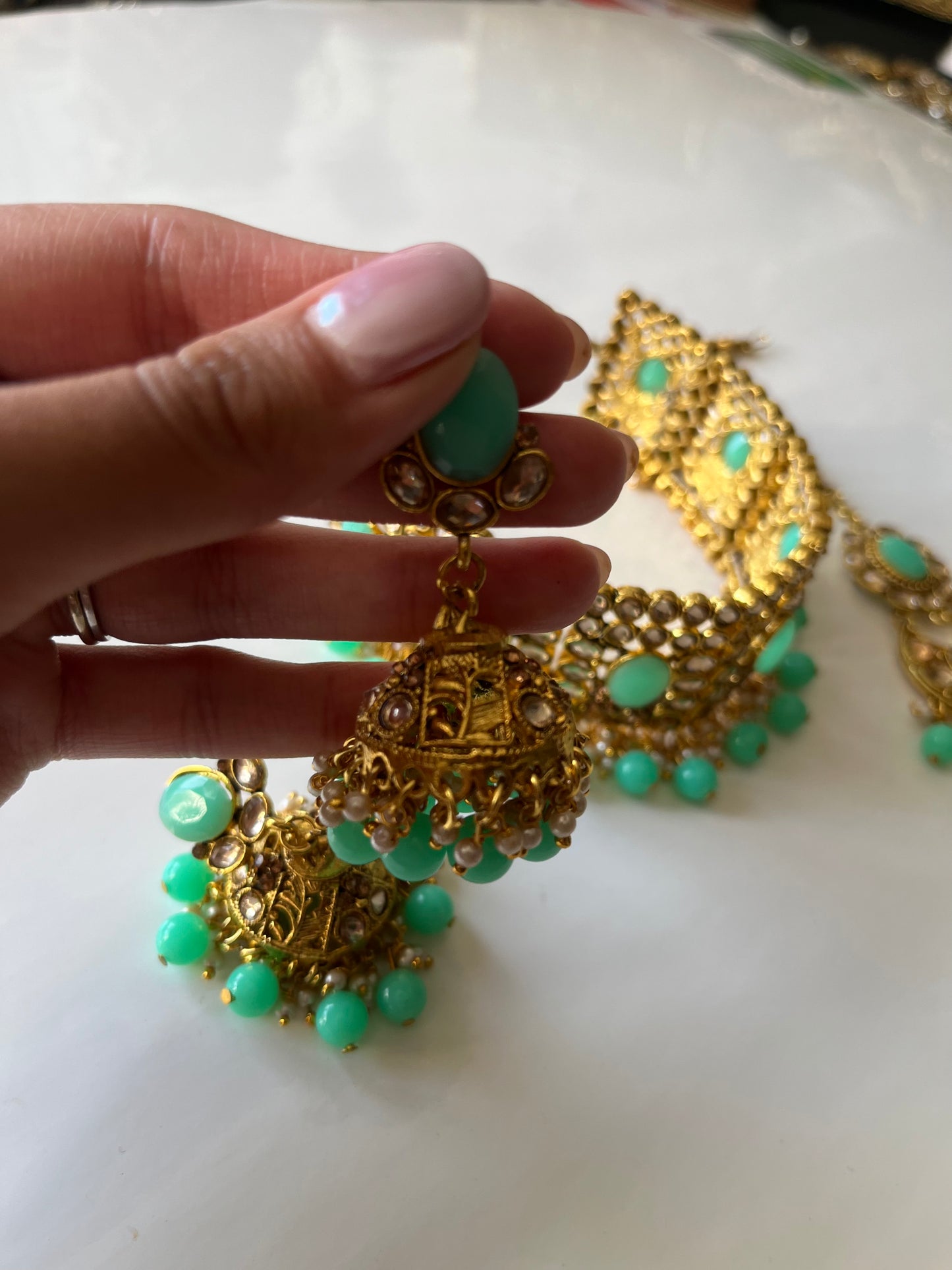 Neon Green Choker Jumke Set