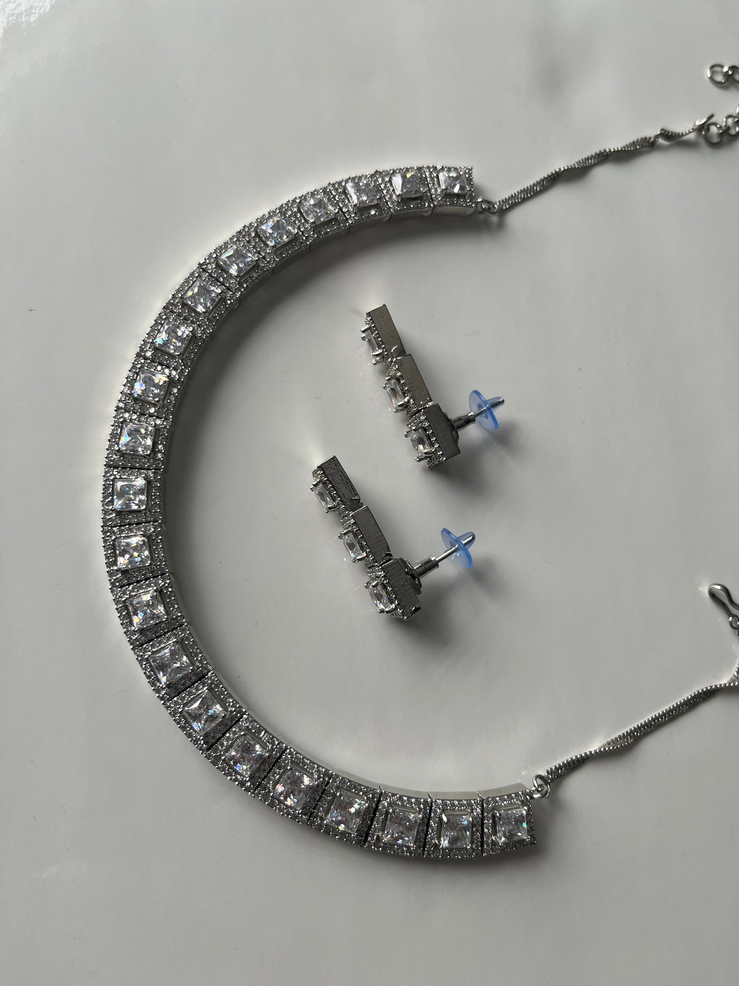 American Diamond Silver Necklace