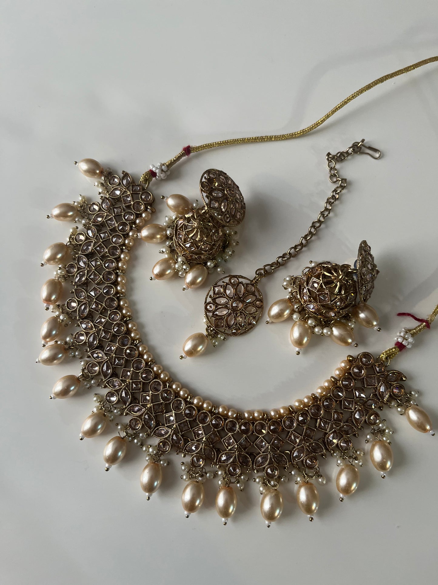 Gold Pearl Half Floral Set