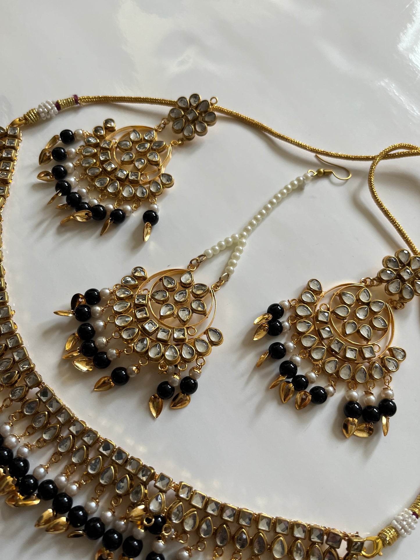 Faux Kundan Black Set