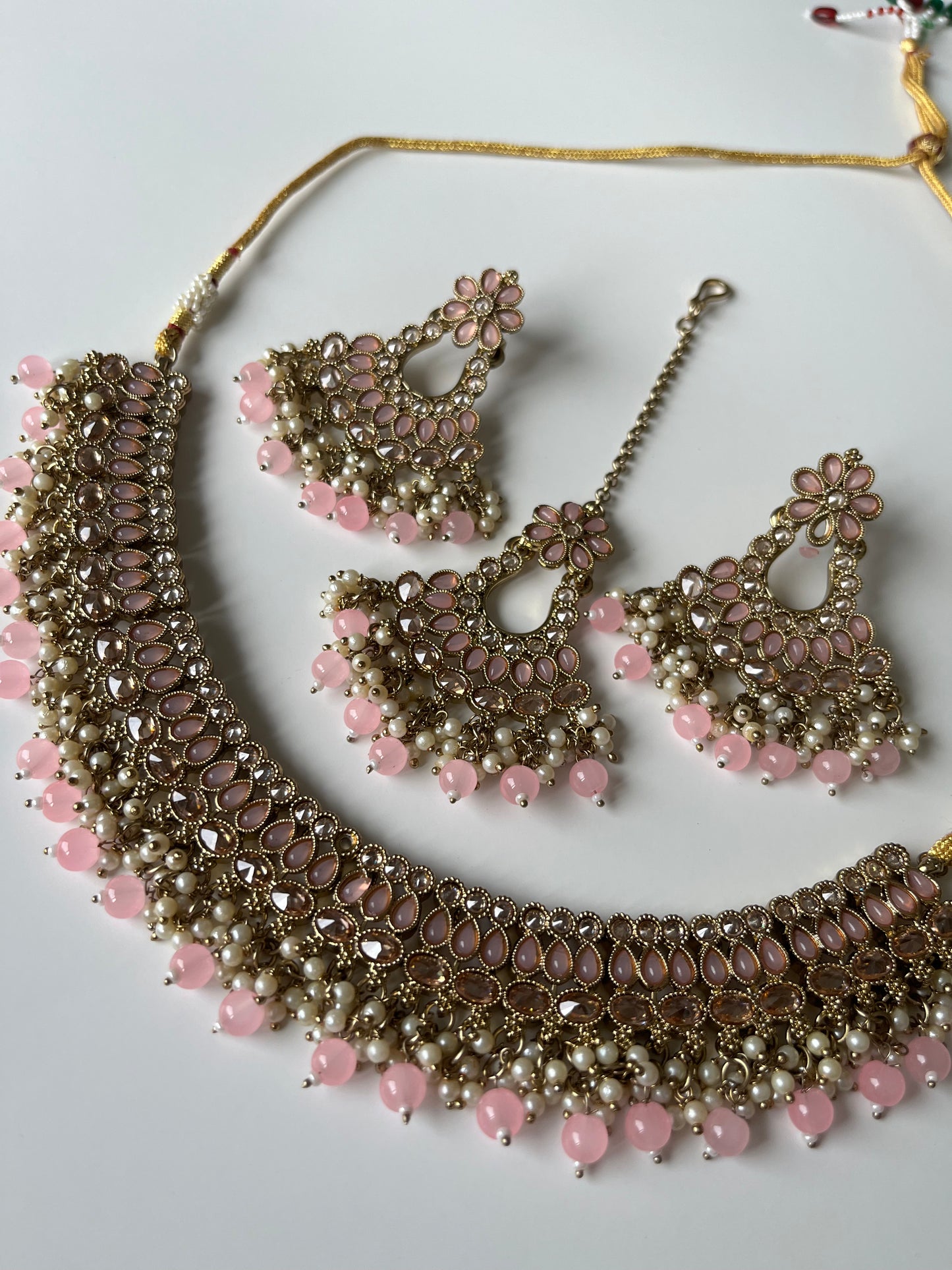 Pink Pearl Polki Set