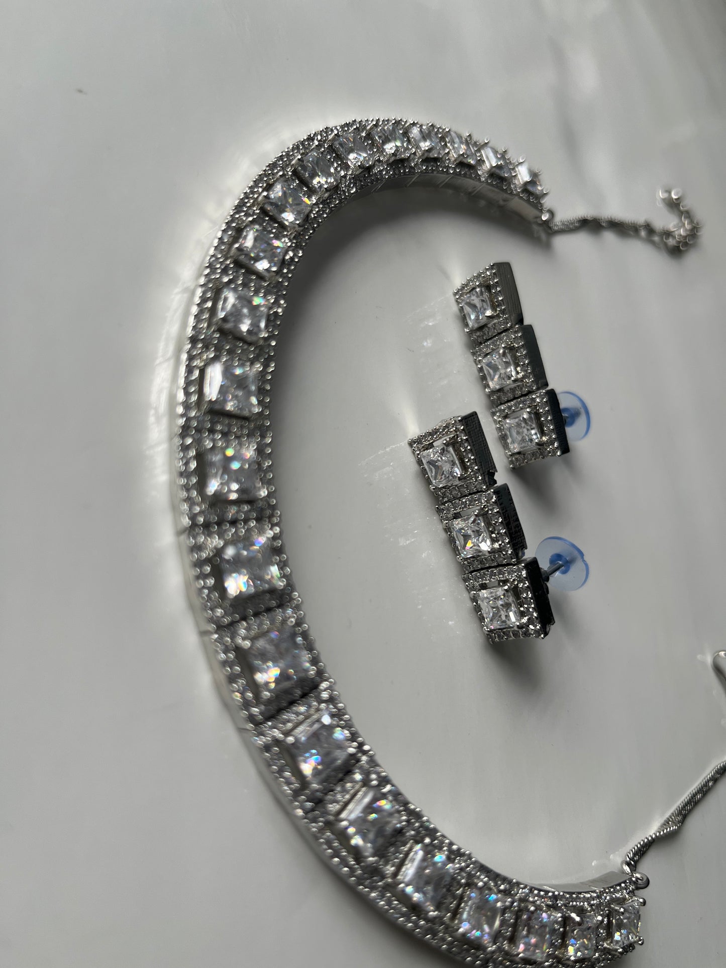 American Diamond Silver Necklace