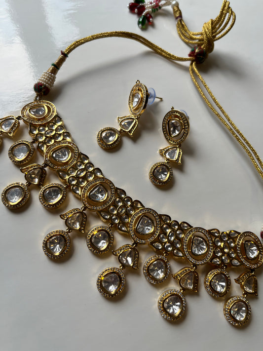 Gold Plated Uncut Kundan Set