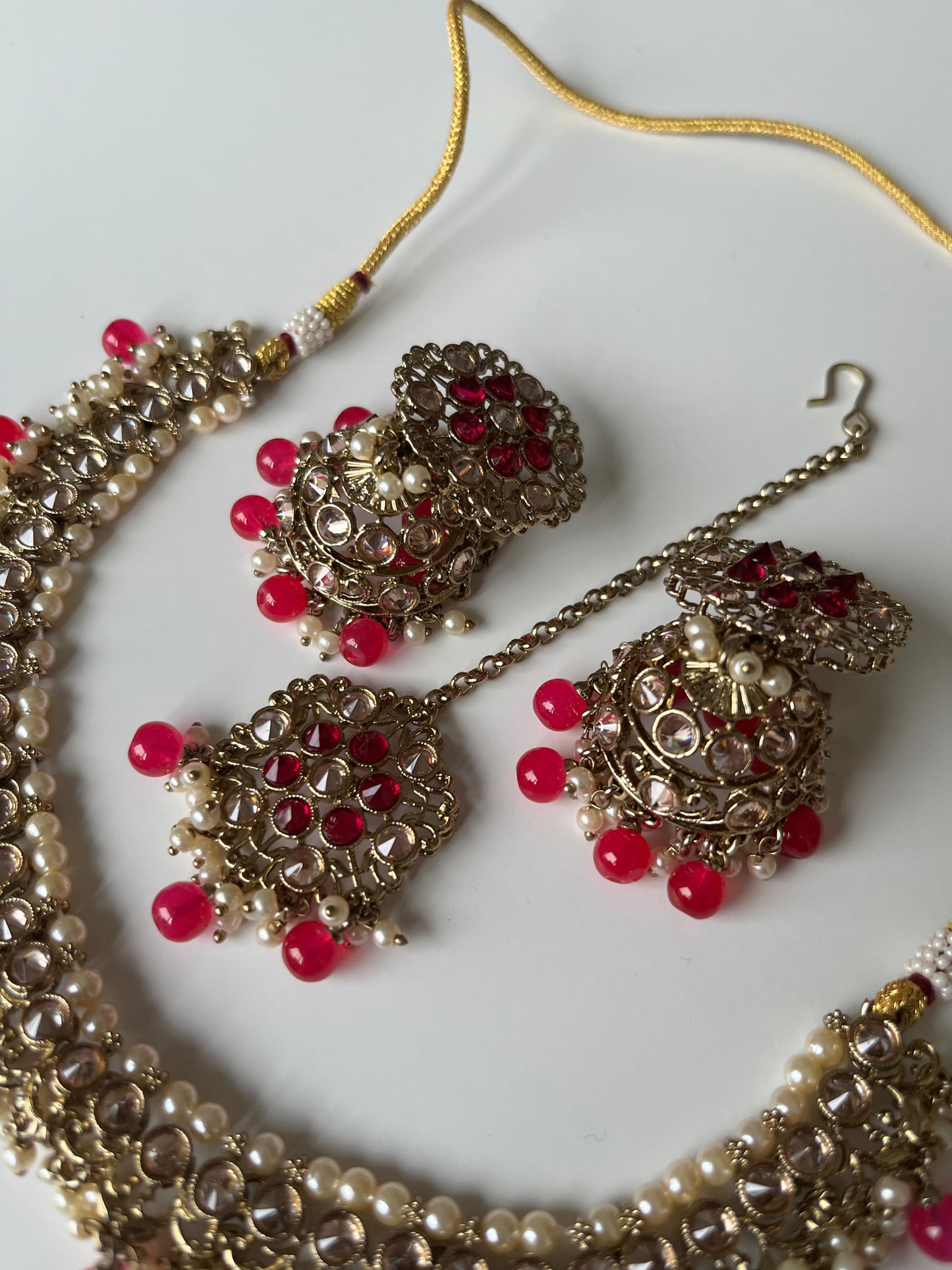 Bridesmaids Hot Pink Necklace Set
