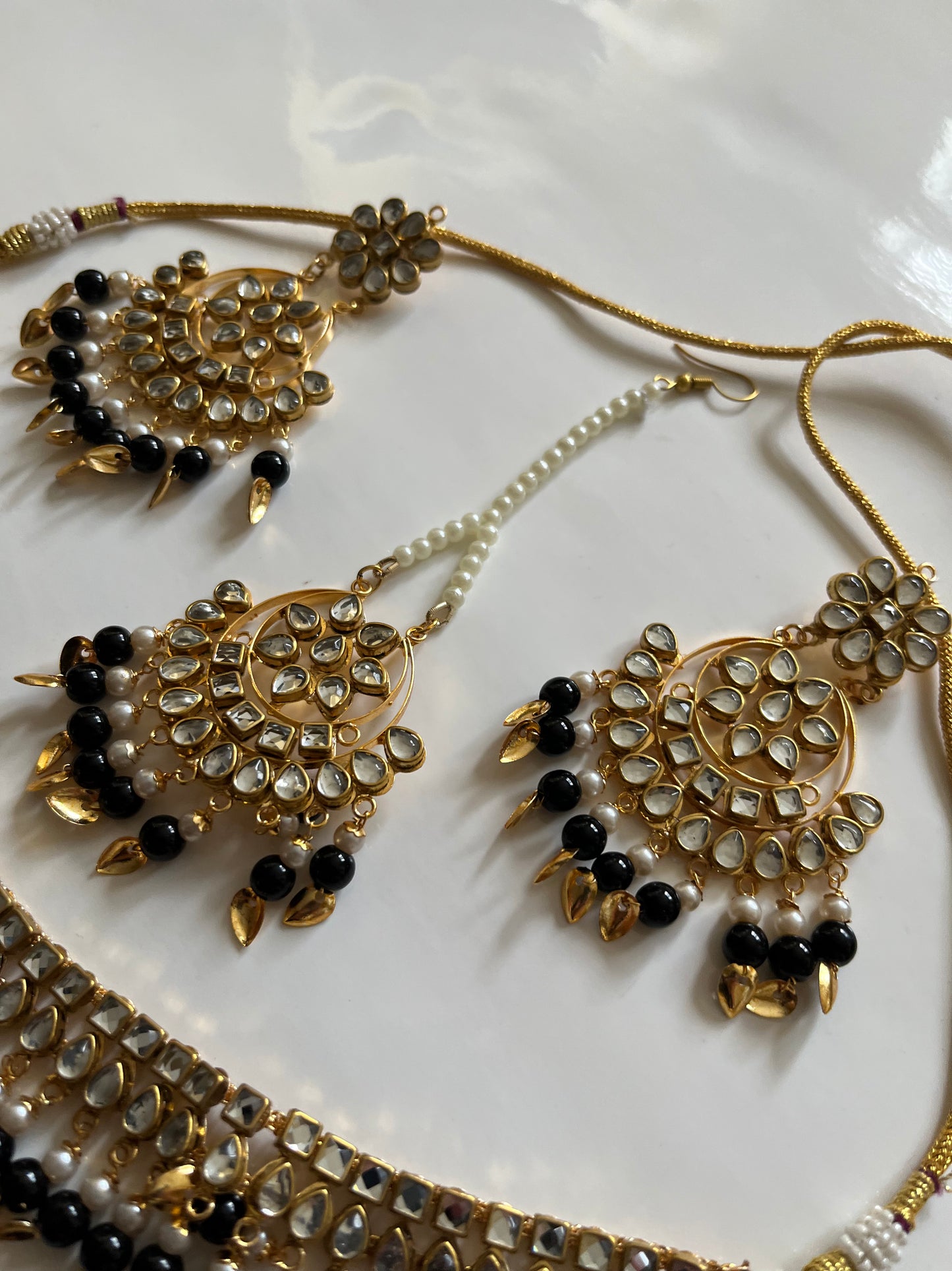 Faux Kundan Black Set