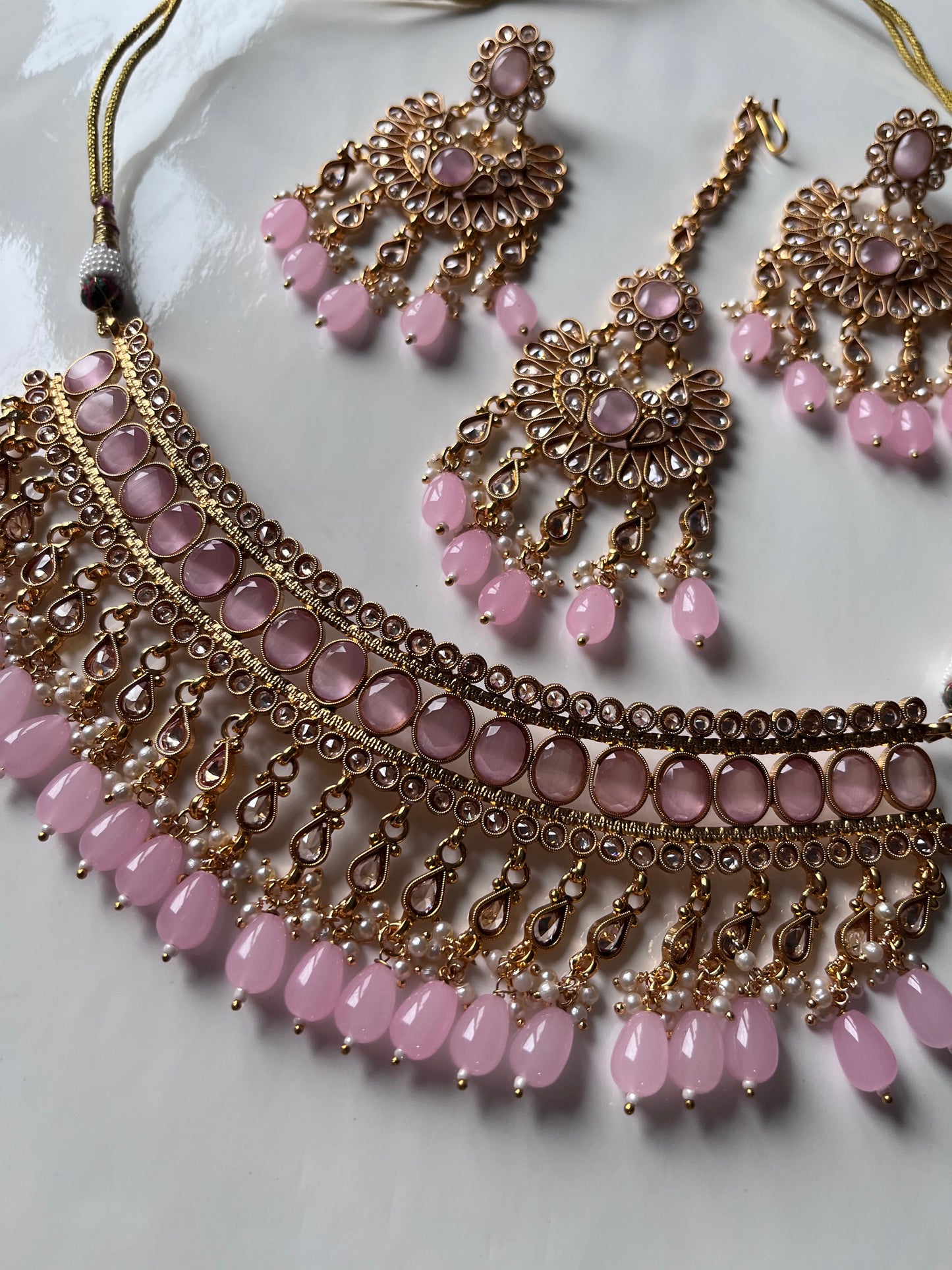 Long Pink Choker Set