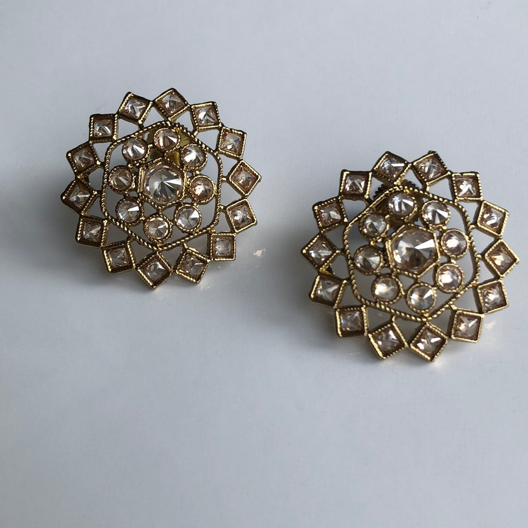 Geometric Gold Studs