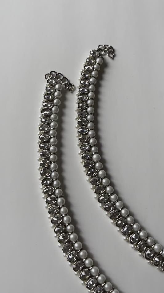 Silver Oval Payal Anklet