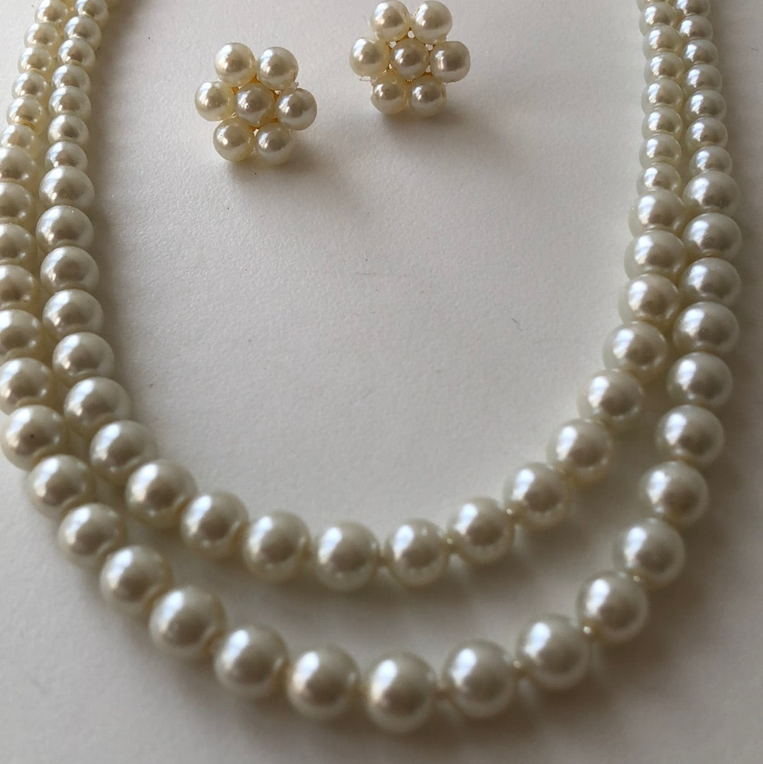 Ballroom Pearl Necklace Earring Set