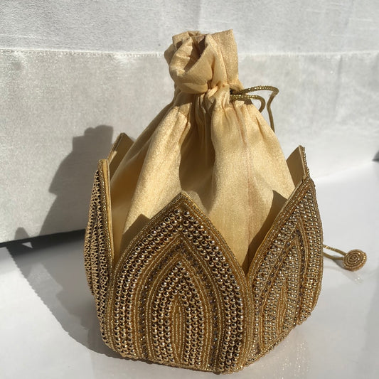 Leaf Gold Potli Bag